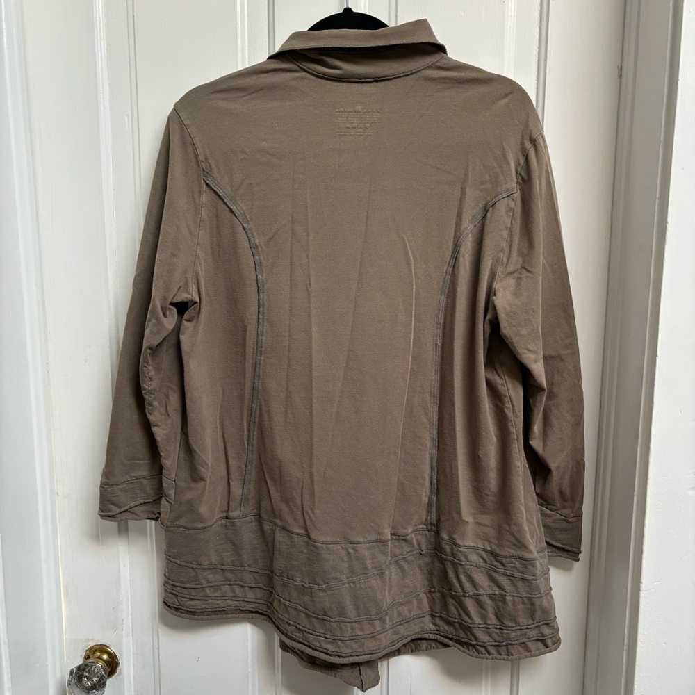 Neon Buddha Women’s Brown Jacket with Classic Collar and A-Line Silhouette  XL - Picture 5 of 7
